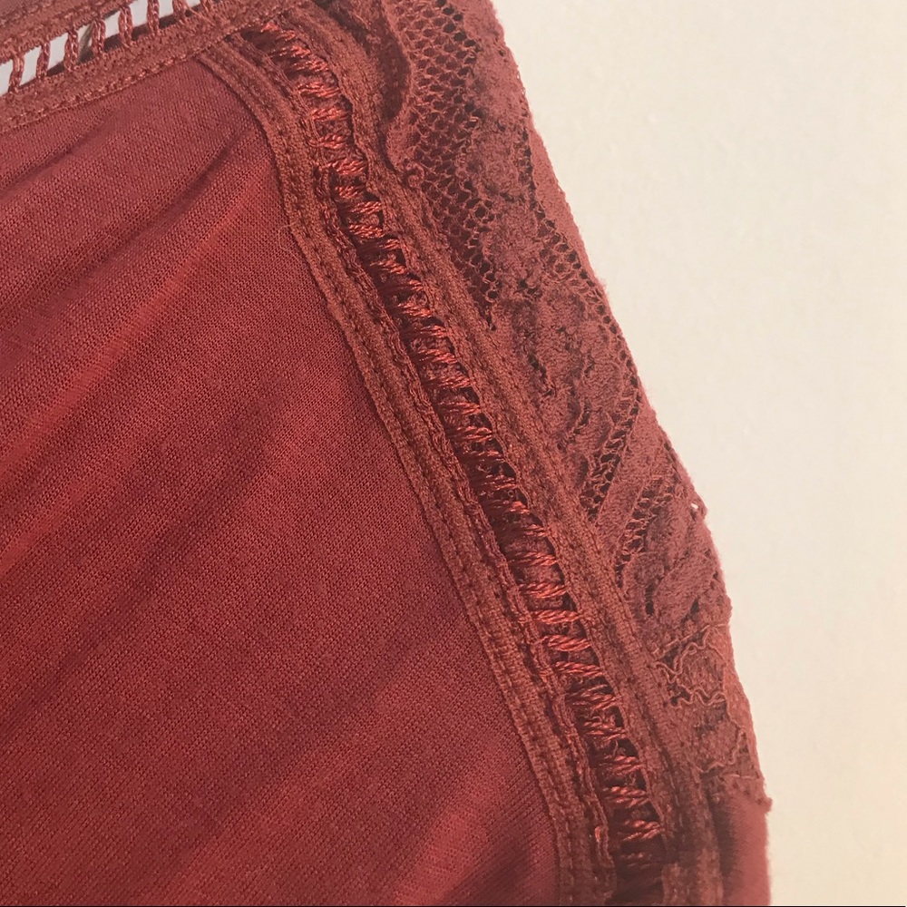 Free People Draped Red Lace Blouse (M) Like New - Picture 8 of 8